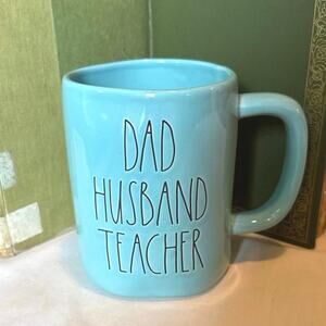 Rae Dunn “DAD HUSBAND TEACHER” Mug • Light Blue